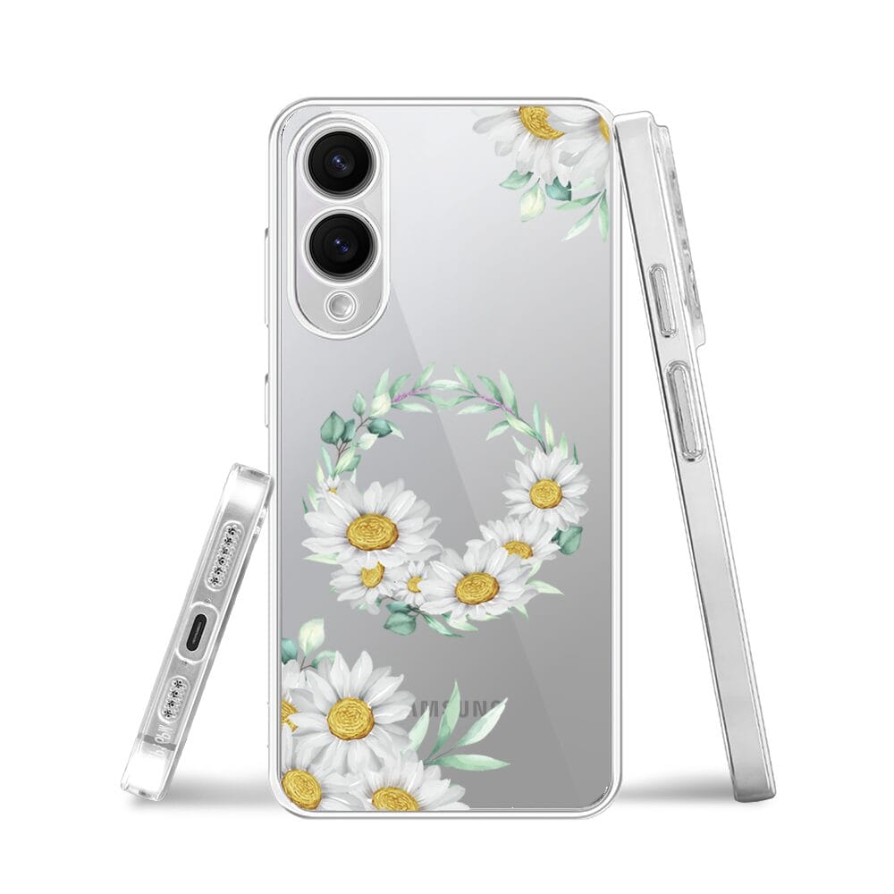 Etui do Samsung Galaxy S25 Edge przeźroczyste, silikonowe Flexi, wianek stokrotek - obrazek 3