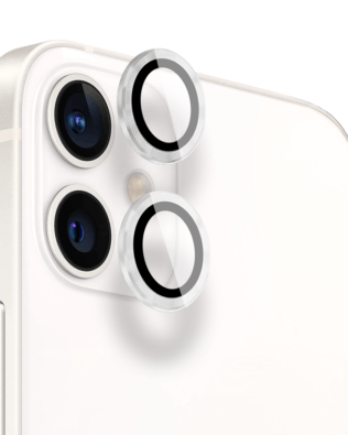 Metalowa osłona obiektywu aparatu ze szkła hartowanego 9H do iPhone 12 Mini, 1 zestaw, srebrna