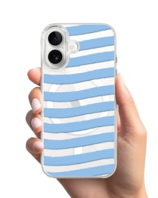 Etui do iPhone 16 z MagSafe przeźroczyste, silikonowe Flexi, fale morskie