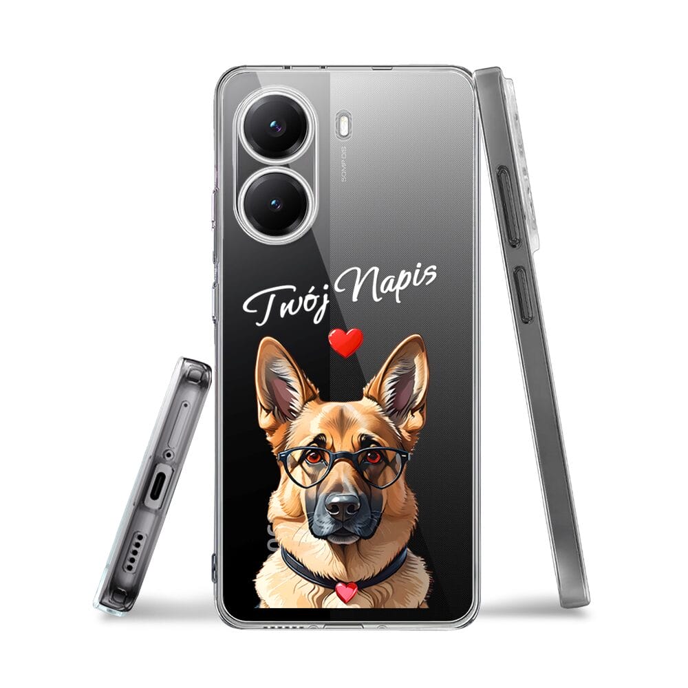 Etui do Xiaomi POCO X7 Pro przeźroczyste, silikonowe Flexi, Puppy Love, pies rasy Owczarek Niemiecki - obrazek 3