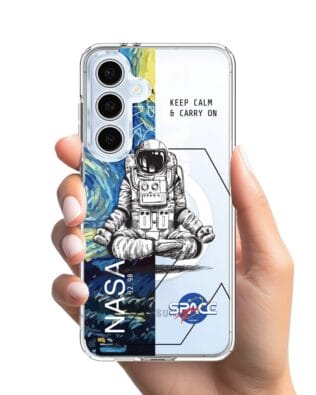 Etui do Samsung Galaxy S24 FE z MagSafe przeźroczyste, silikonowe Flexi, Keep Calm in Cosmos