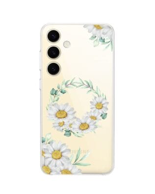 Etui do Samsung Galaxy S24 przeźroczyste, silikonowe Flexi, wianek stokrotek