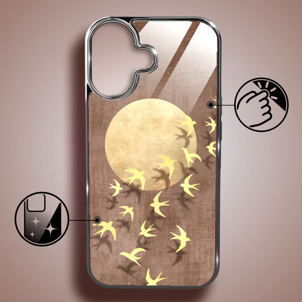 Etui do iPhone 16 IBIZU Elite Glass z MagSafe Magia Azji, Taniec jaskółek, czarne - obrazek 2