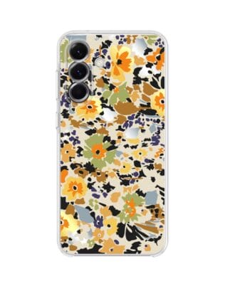 Etui do Samsung Galaxy A56 5G przeźroczyste, silikonowe Flexi, malowane kwiatki