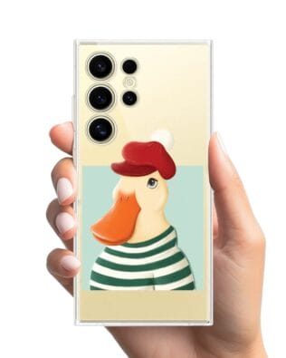 Etui do Samsung Galaxy S24 Ultra przeźroczyste, silikonowe Flexi, kaczuszka