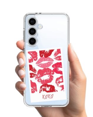 Etui do Samsung Galaxy S24 FE przeźroczyste, silikonowe Flexi, pocałunki, polaroid