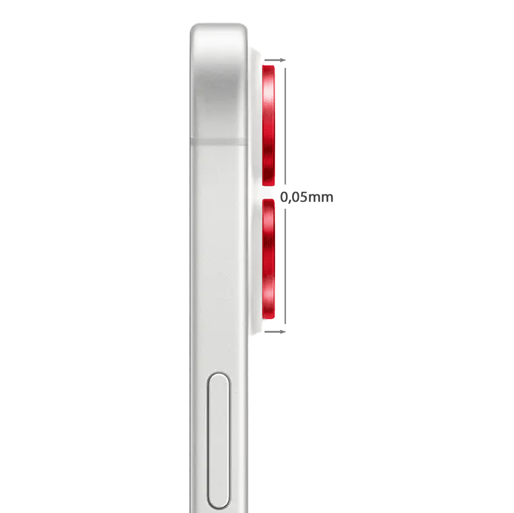 Metalowa osłona obiektywu aparatu ze szkła hartowanego 9H do iPhone 16 Plus, 1 zestaw, czerwona - obrazek 3