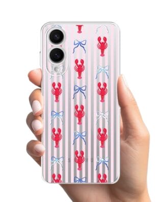 Etui do Samsung Galaxy S25 Edge przeźroczyste, silikonowe Flexi, krab i kokardki