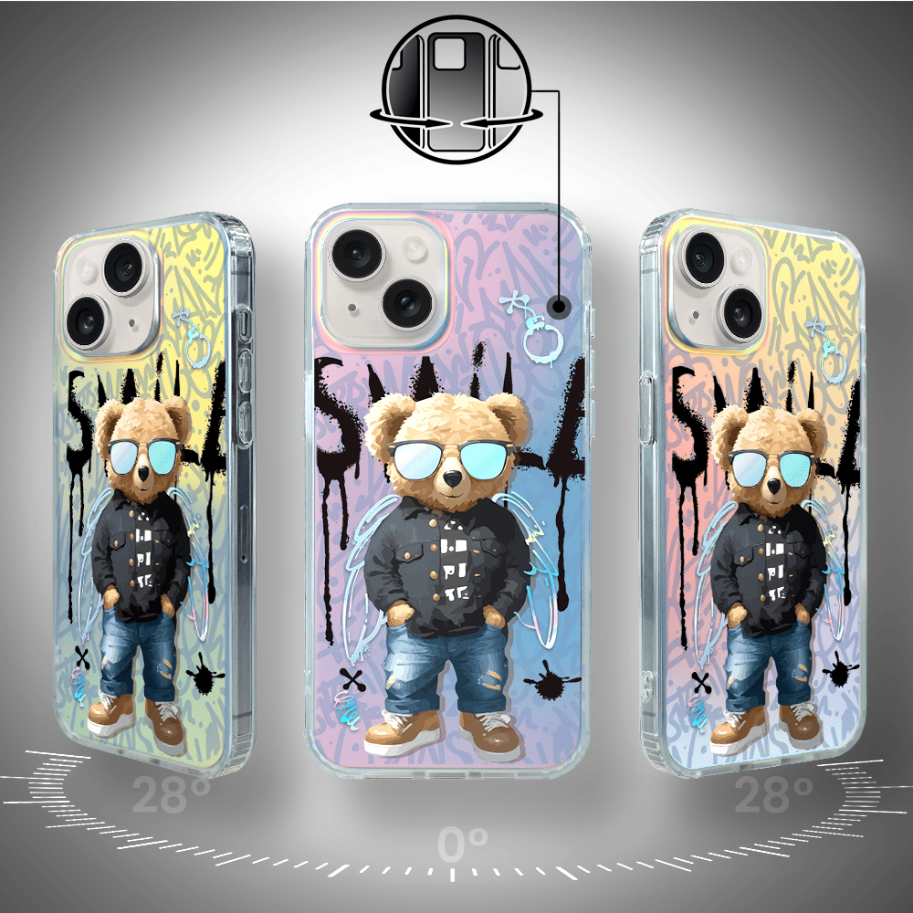 Etui do iPhone 14 IBIZU California Sunset, zmieniające kolor, Graffiti Boy, artystyczny miś - obrazek 6