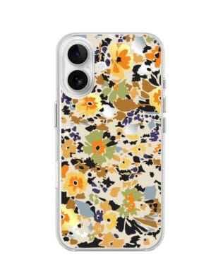 Etui do iPhone 16 przeźroczyste, silikonowe Flexi, malowane kwiatki