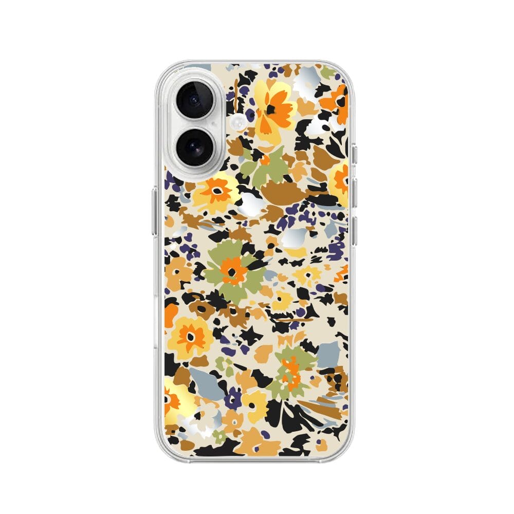 Etui do iPhone 16 przeźroczyste, silikonowe Flexi, malowane kwiatki