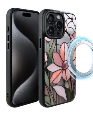 Etui do iPhone 15 Pro Max IBIZU DropGuard Matt z MagSafe, Barwy Szkła, Różowa magnolia