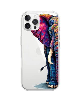 Etui do iPhone 12 Pro Max przeźroczyste, silikonowe Flexi, Dzika Mandala, Słoń