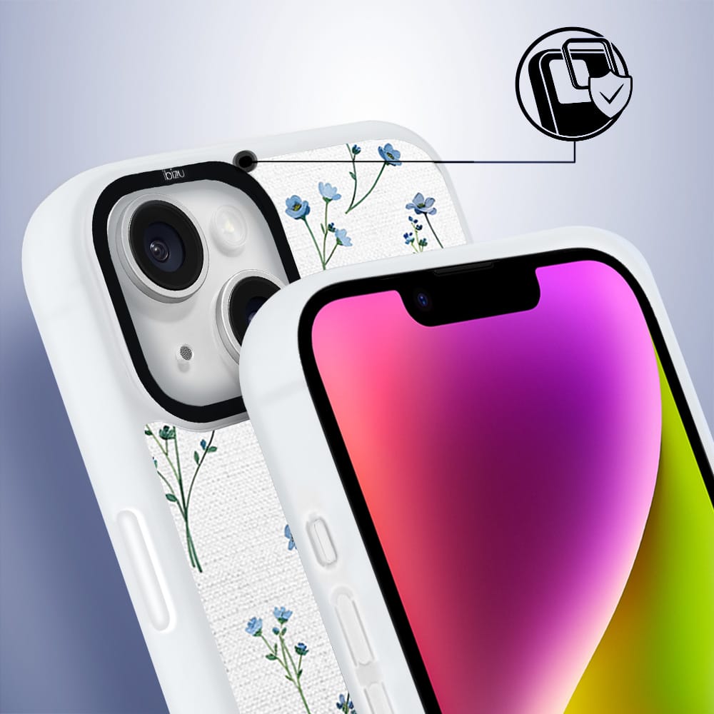 Etui do iPhone 14 Plus IBIZU DropGuard Matt z MagSafe, Pastel Bloom, Niebieski sen - obrazek 3