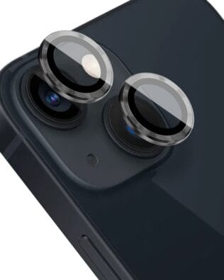 Metalowa osłona obiektywu aparatu ze szkła hartowanego 9H do iPhone 13, 1 zestaw, czarna