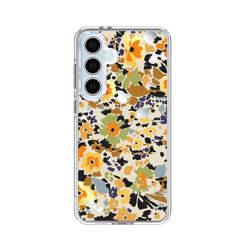 Etui do Samsung Galaxy S24 FE z MagSafe przeźroczyste, silikonowe Flexi, malowane kwiatki