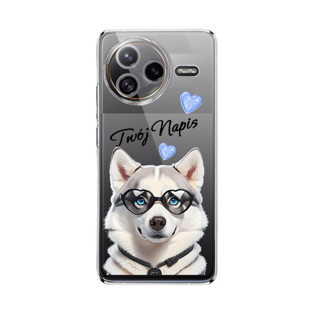 Etui do Xiaomi POCO F7 Ultra przeźroczyste, silikonowe Flexi, Puppy Love, pies rasy Husky