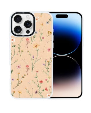 Etui do iPhone 14 Pro IBIZU DropGuard Matt z MagSafe, Pastel Bloom, Koralowa łąka