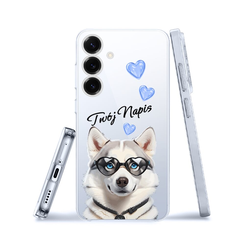Etui do Samsung Galaxy S25 Plus przeźroczyste, silikonowe Flexi, Puppy Love, pies rasy Husky - obrazek 3