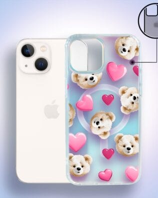 Etui do iPhone 13 IBIZU California Sunset z MagSafe, zmieniające kolor, Love Mood, miś i serduszka