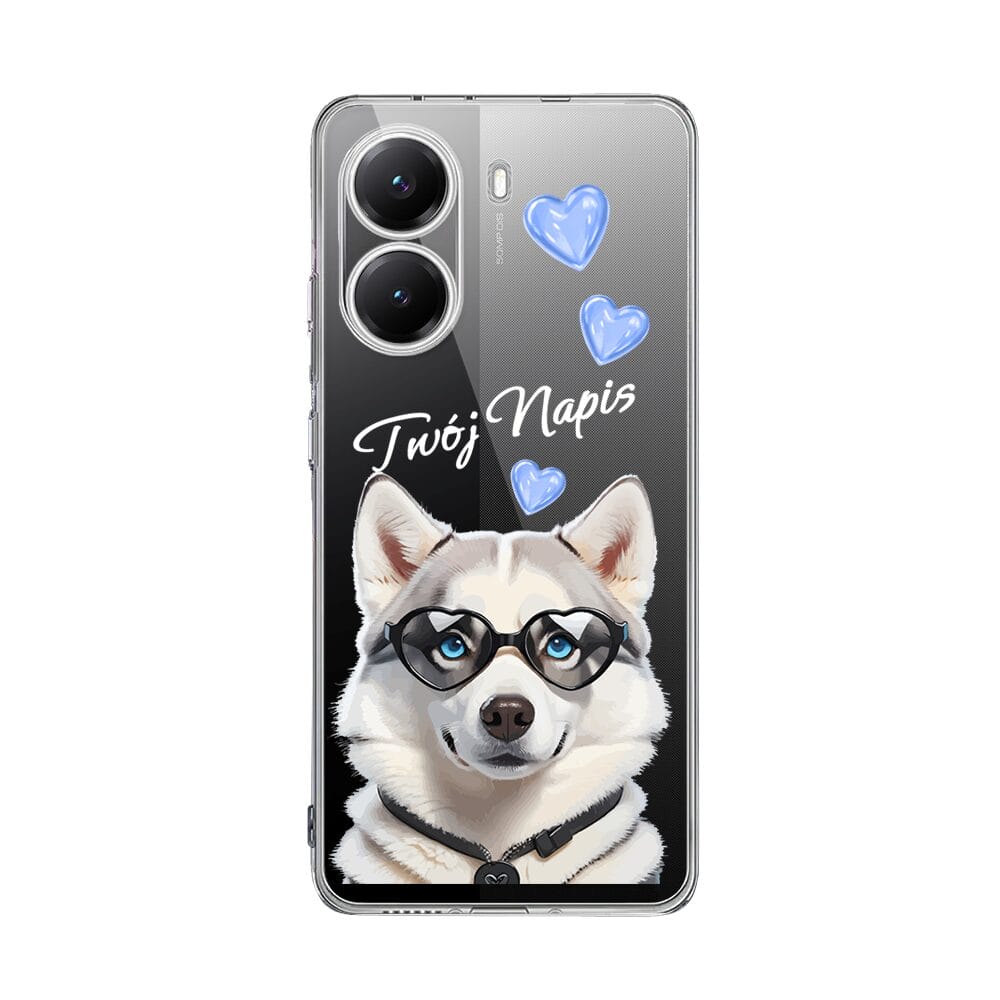 Etui do Xiaomi POCO X7 Pro przeźroczyste, silikonowe Flexi, Puppy Love, pies rasy Husky