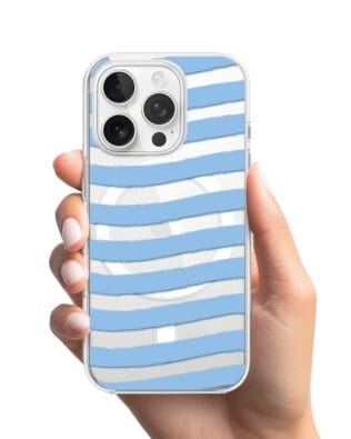 Etui do iPhone 15 Pro Max z MagSafe przeźroczyste, silikonowe Flexi, fale morskie