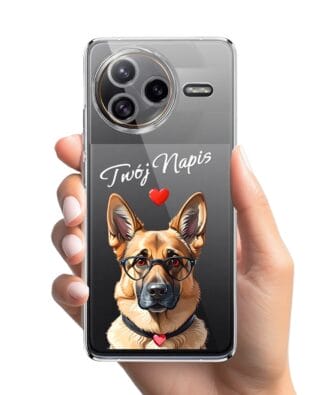 Etui do Xiaomi POCO F7 Ultra przeźroczyste, silikonowe Flexi, Puppy Love, pies rasy Owczarek Niemiecki
