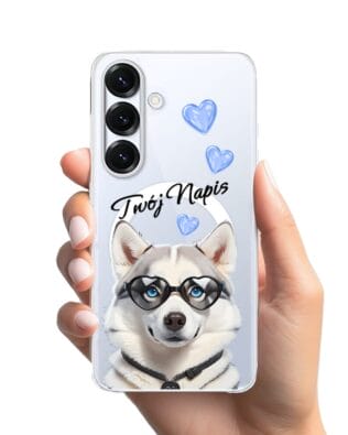 Etui do Samsung Galaxy S25 Plus z MagSafe przeźroczyste, silikonowe Flexi, Puppy Love, pies rasy Husky
