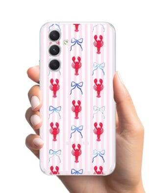 Etui do Samsung Galaxy A54 5G przeźroczyste, silikonowe Flexi, krab i kokardki