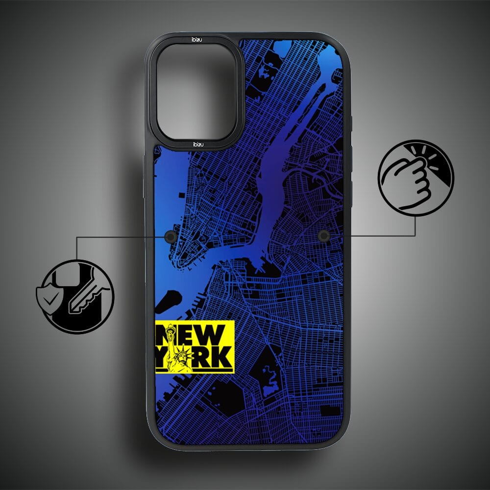 Etui do iPhone 16 IBIZU DropGuard Matt z MagSafe, Mapy Świata, New York - obrazek 7