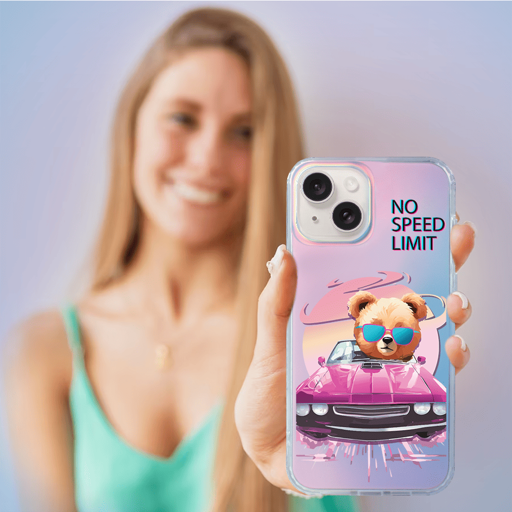 Etui do iPhone 14 IBIZU California Sunset, zmieniające kolor, Pink Car, różowy samochód - obrazek 5