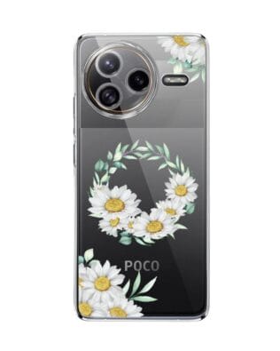 Etui do Xiaomi POCO F7 Ultra przeźroczyste, silikonowe Flexi, wianek stokrotek