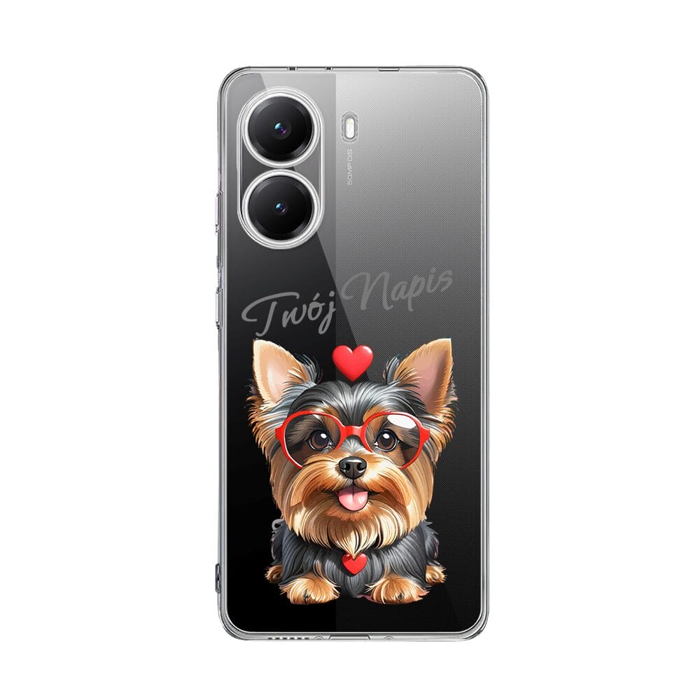 Etui do Xiaomi POCO X7 Pro przeźroczyste, silikonowe Flexi, Puppy Love, pies rasy York