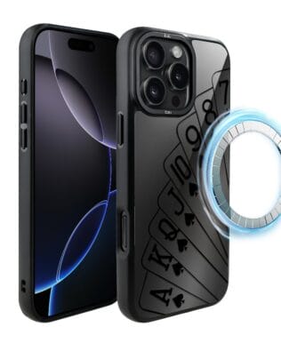 Etui do iPhone 16 Pro IBIZU DropGuard Matt z MagSafe, Midnight, Karty do gry