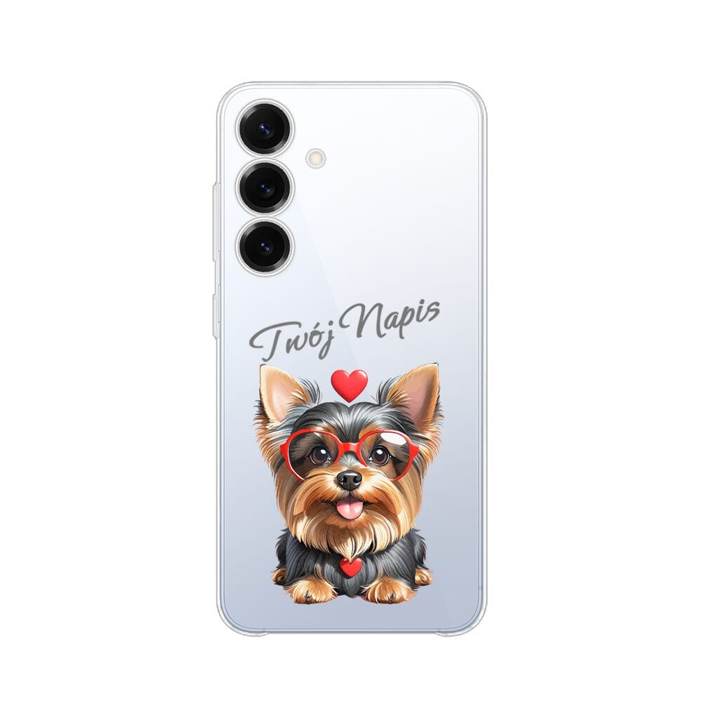 Etui do Samsung Galaxy S25 Plus przeźroczyste, silikonowe Flexi, Puppy Love, pies rasy York