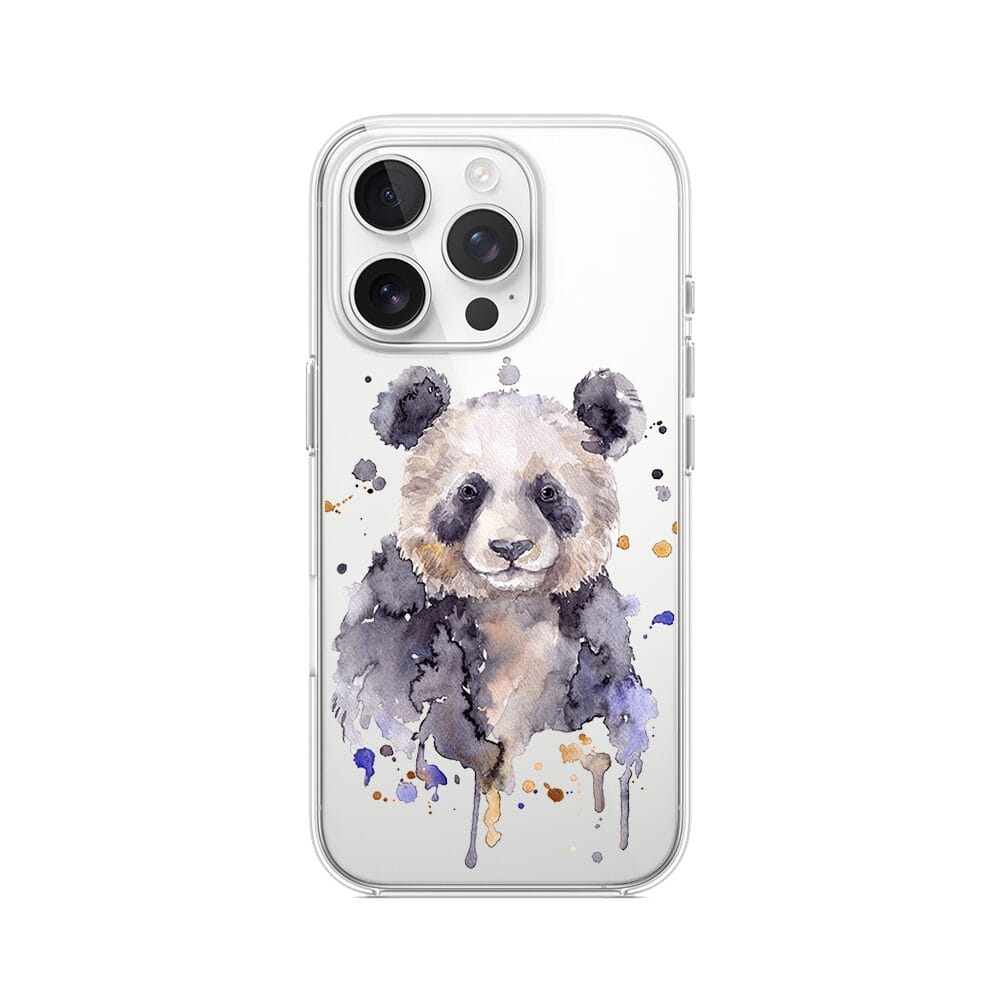 Etui do iPhone 13 Pro przeźroczyste, silikonowe Flexi, Akwarelowe Zoo, Panda