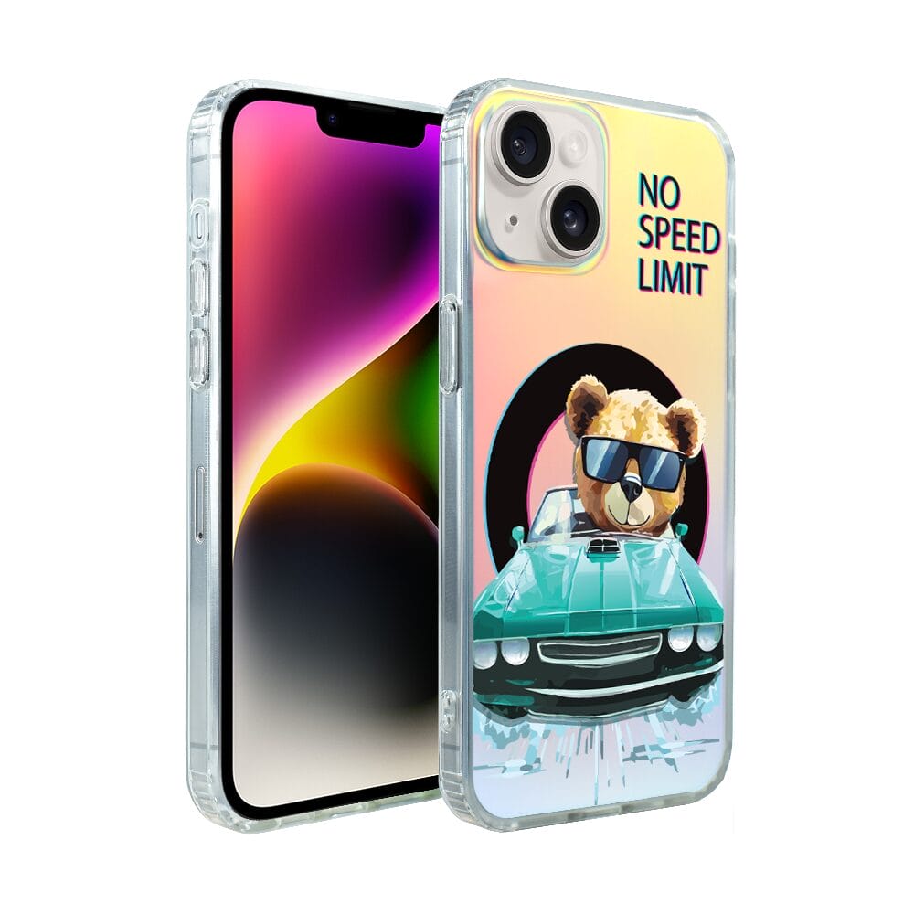 Etui do iPhone 14 IBIZU California Sunset, zmieniające kolor, Blue Car, niebieski samochód