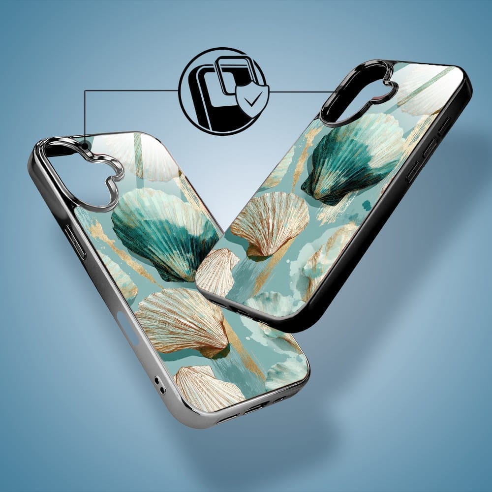 Etui do iPhone 16 IBIZU Elite Glass z MagSafe, Morze, Turkusowy skarb, czarne - obrazek 3