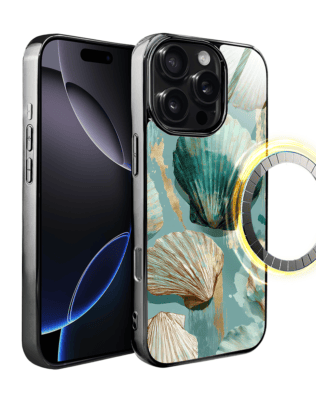 Etui do iPhone 16 Pro Max IBIZU Elite Glass z MagSafe Morze, Turkusowy skarb, czarne