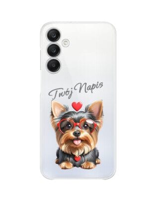 Etui do Samsung Galaxy A25 5G przeźroczyste, silikonowe Flexi, Puppy Love, pies rasy York