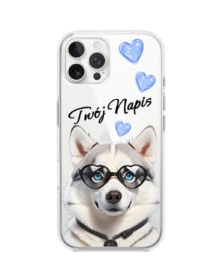 Etui do iPhone 12 Pro przeźroczyste, silikonowe Flexi, Puppy Love, pies rasy Husky