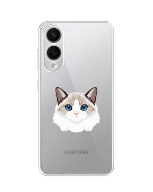 Etui do Samsung Galaxy S25 Edge przeźroczyste, silikonowe Flexi, kot birmański