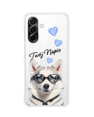 Etui do Samsung Galaxy A26 5G przeźroczyste, silikonowe Flexi, Puppy Love, pies rasy Husky