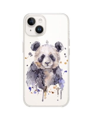 Etui do iPhone 14 Plus przeźroczyste, silikonowe Flexi, Akwarelowe Zoo, Panda