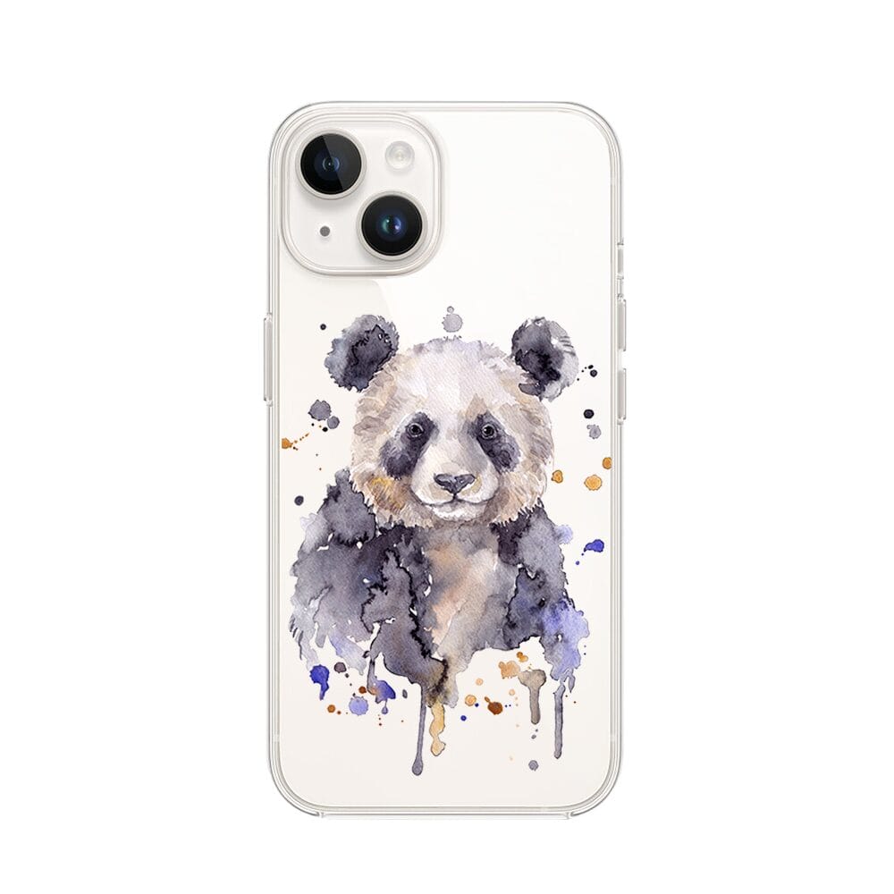 Etui do iPhone 14 Plus przeźroczyste, silikonowe Flexi, Akwarelowe Zoo, Panda