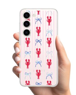 Etui do Samsung Galaxy S23 FE 5G przeźroczyste, silikonowe Flexi, krab i kokardki