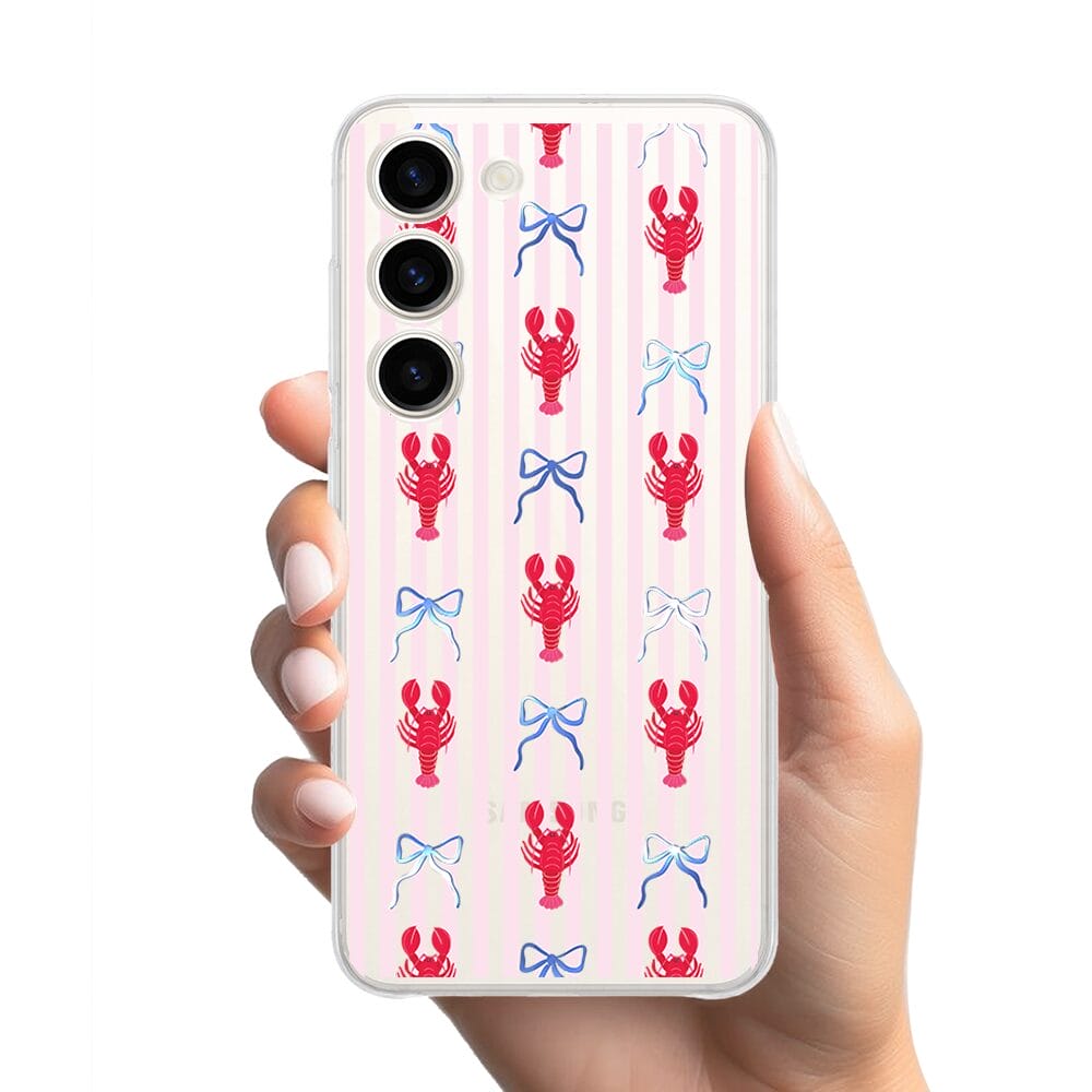 Etui do Samsung Galaxy S23 Plus przeźroczyste, silikonowe Flexi, krab i kokardki - obrazek 2