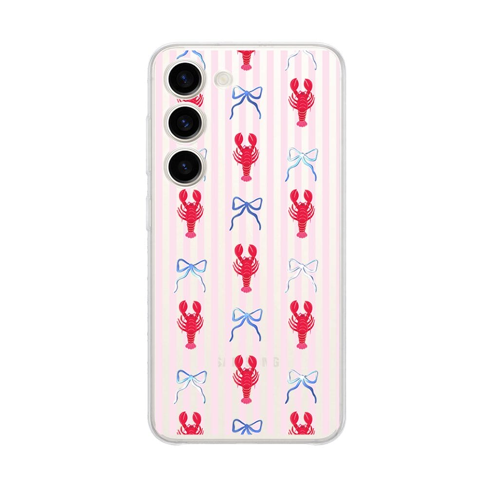 Etui do Samsung Galaxy S23 Plus przeźroczyste, silikonowe Flexi, krab i kokardki