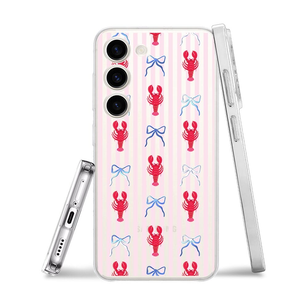 Etui do Samsung Galaxy S23 Plus przeźroczyste, silikonowe Flexi, krab i kokardki - obrazek 3