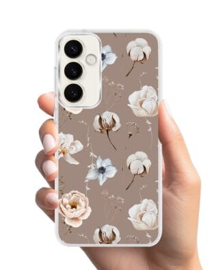 Etui do Samsung Galaxy S23 Plus z MagSafe przeźroczyste, silikonowe Flexi, akwarelowe kwiatki